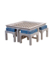 Wooden Coffee Table with Four Stools-Straight-White