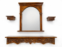 Wooden Jharokha with Floating Shelves Set