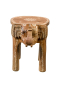 15 inch elephant stool white henna design