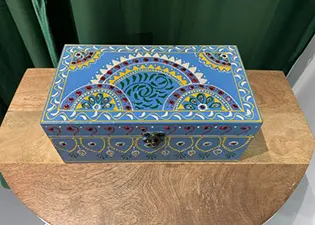 Light Blue Hand Painted Wooden Box